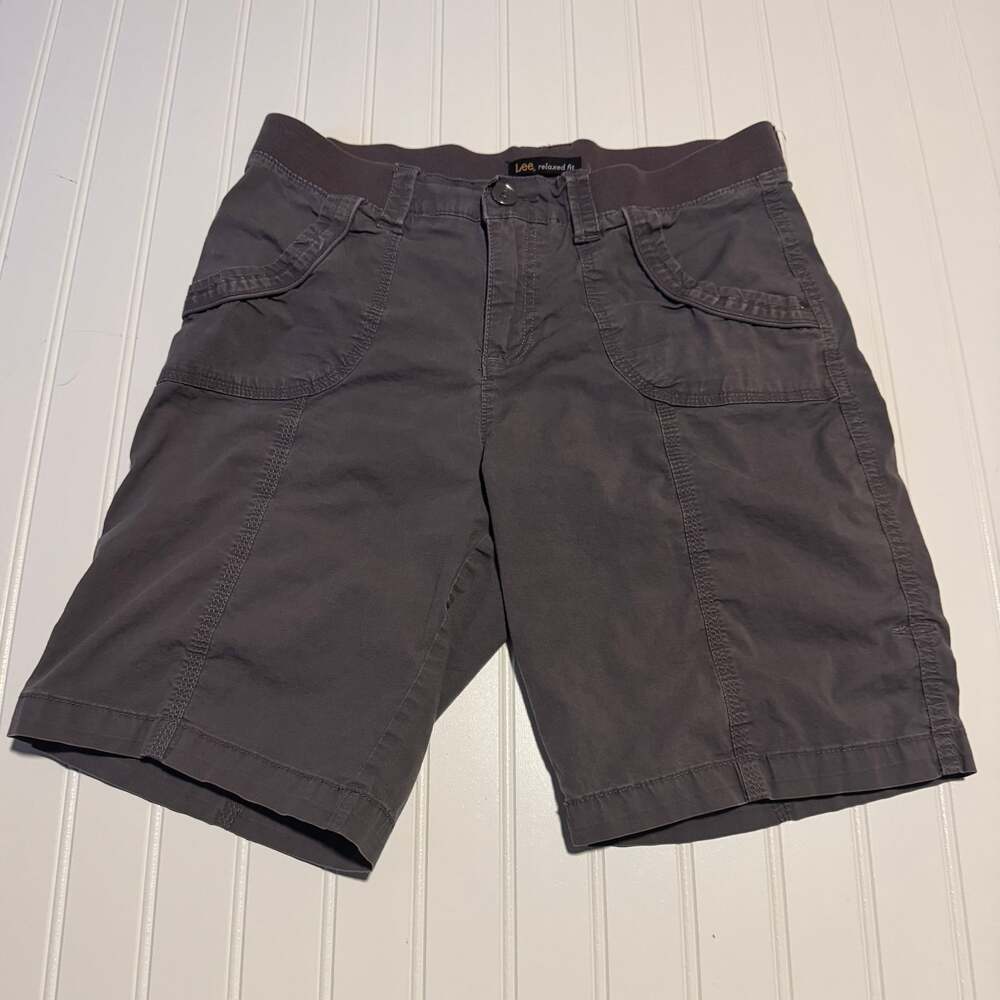 Lee Women's Relaxed Fit Utility Bermuda Cargo Shorts, Grey
